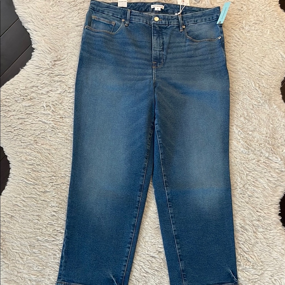 Good American Blue Ankle Cropped Jeans